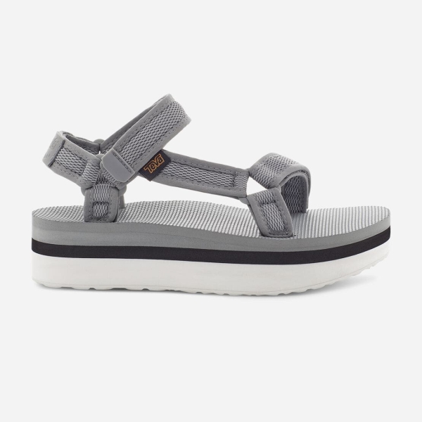 Hungary Teva Flatform Universal Mesh Print - Női Platform Szandál Szürke - 124-MXOLF